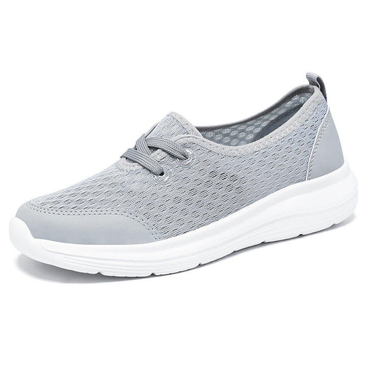 Damen nan atmungsaktiver Everyday-Slipper mit feinem Strickmesh, elastischer Zierschnürung und ergonomischer Dämpfungssohle Drune