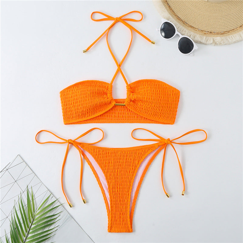 Damen Bandeau-Bikini mit modischem Rüschen-Design und innovativer Schnittführung Drune