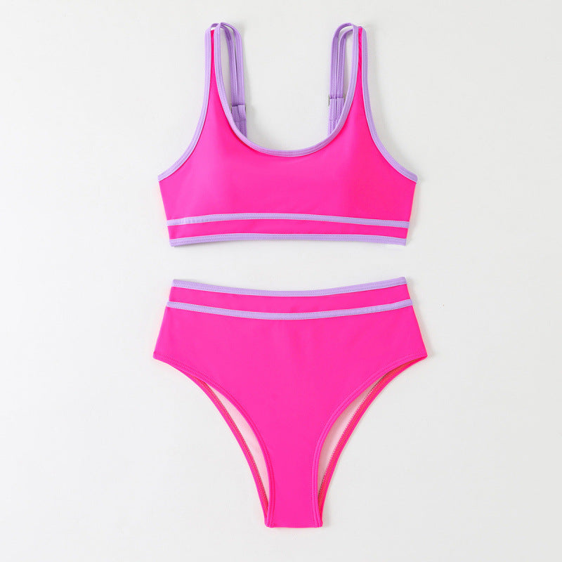 Damen Hochgeschnittener Sport-Bikini mit modischen Details Drune