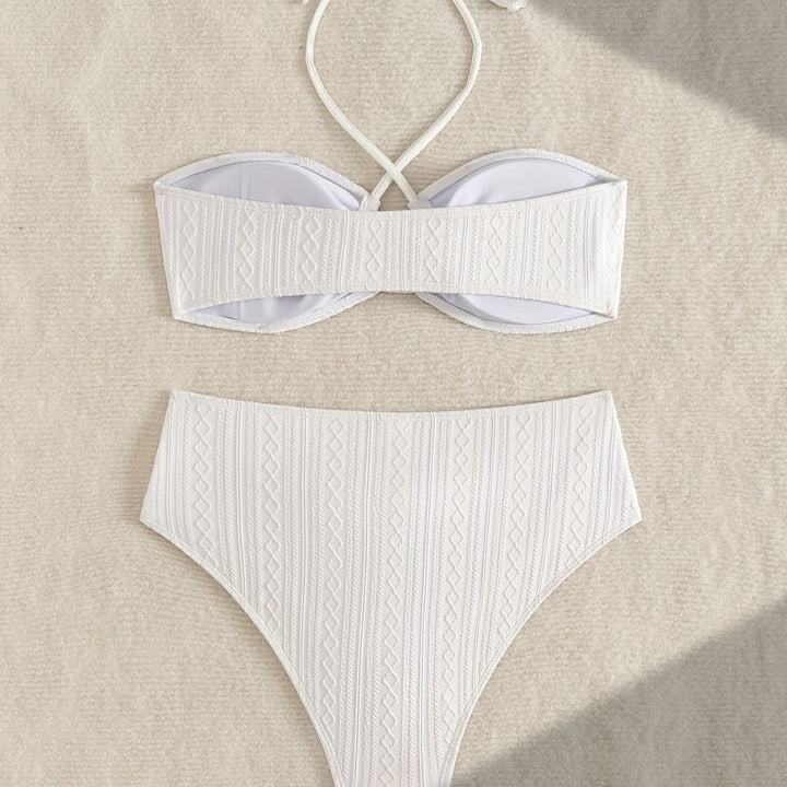 Damen Zweiteiler Bikinis mit Hochgeschnittenem Bund Drune