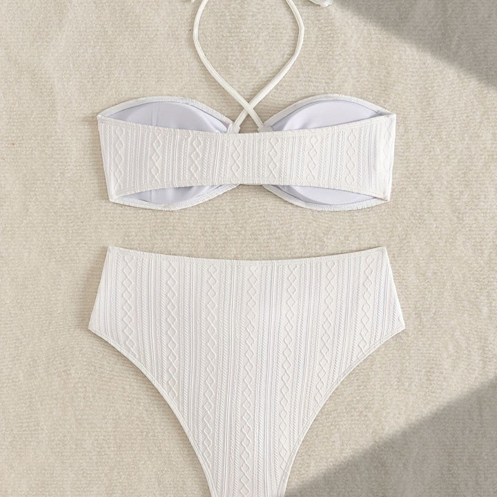 Damen Zweiteiler Bikinis mit Hochgeschnittenem Bund Drune