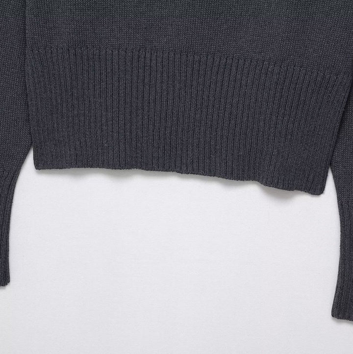 Damen lässiger Pullover mit schickem, weitem Ausschnitt Drune