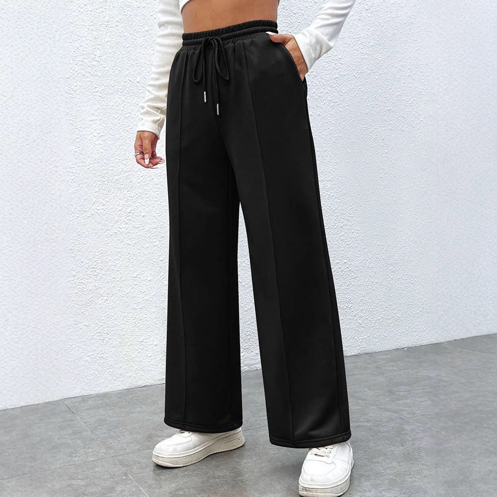 Damen weite Freizehhose mit elastischem Bund und Kordelzug Drune