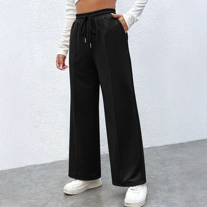 Damen weite Freizehhose mit elastischem Bund und Kordelzug Drune