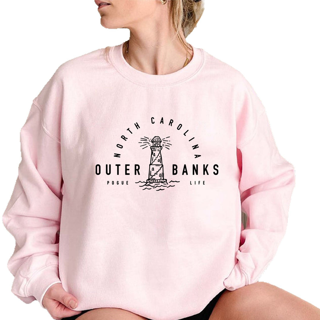 Damen Sweatshirt mit maritimem Leuchtturm-Motiv und lässigem Schnitt Drune