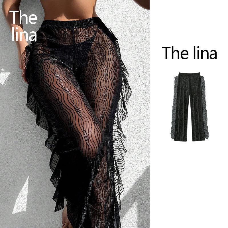 Damen Transparente Rüschenschlupfhose Drune