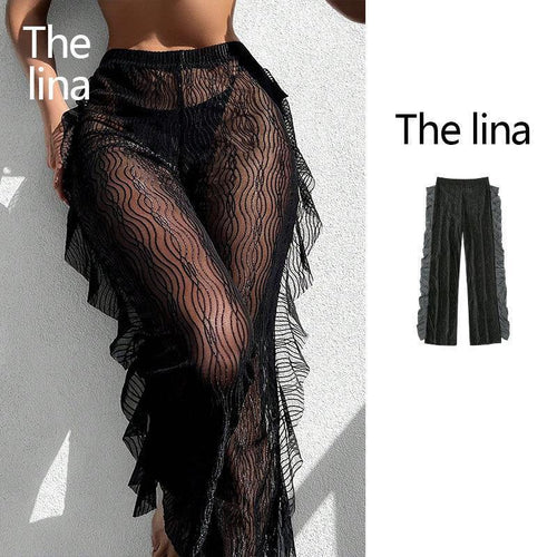 Damen Transparente Rüschenschlupfhose Drune