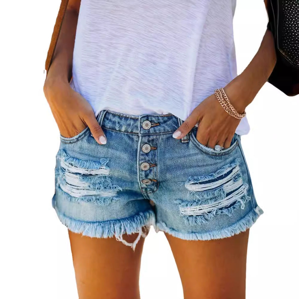 Damen Shorts im Destroyed-Design Drune