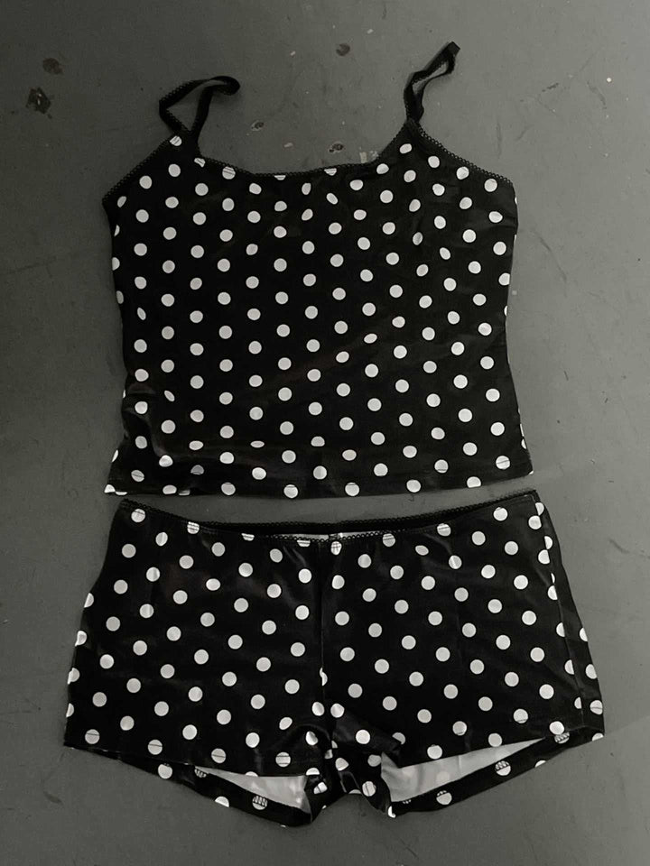 Damen Bikiniset mit punktiertem Design und verstellbaren Trägern Drune