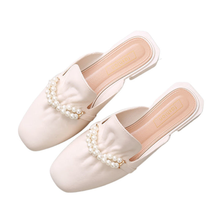 Damen Elegante Mules mit perlenverziertem Design und komfortablem Fußbett Drune