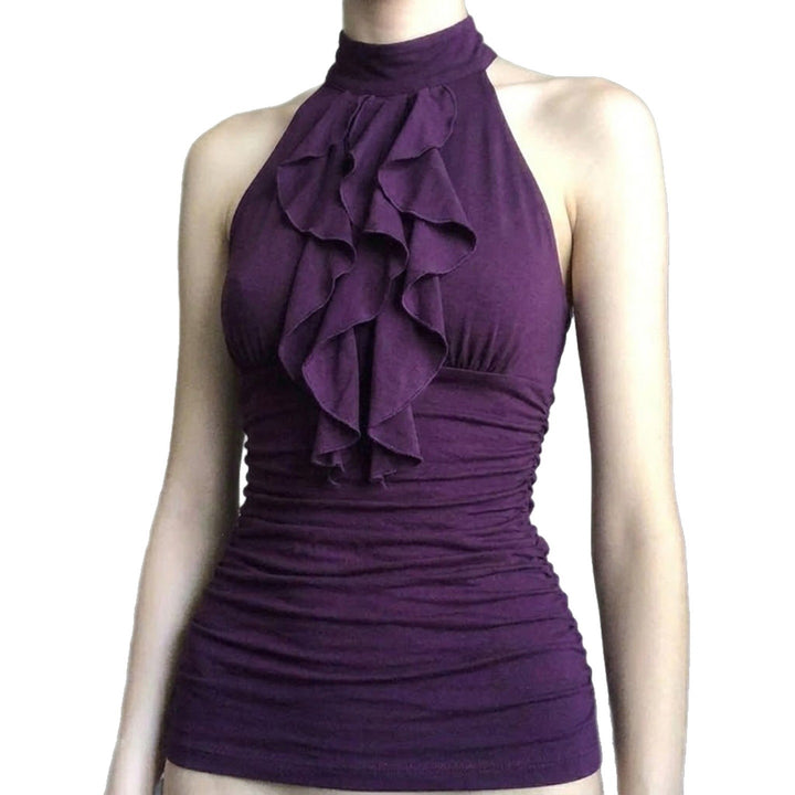 Damen Haltertop mit elegantem Rüschendesign Drune