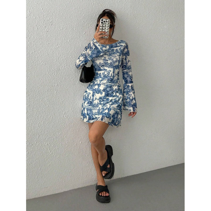 Damen Minikleid mit tiefem Rückenausschnitt und floralem Druck Drune