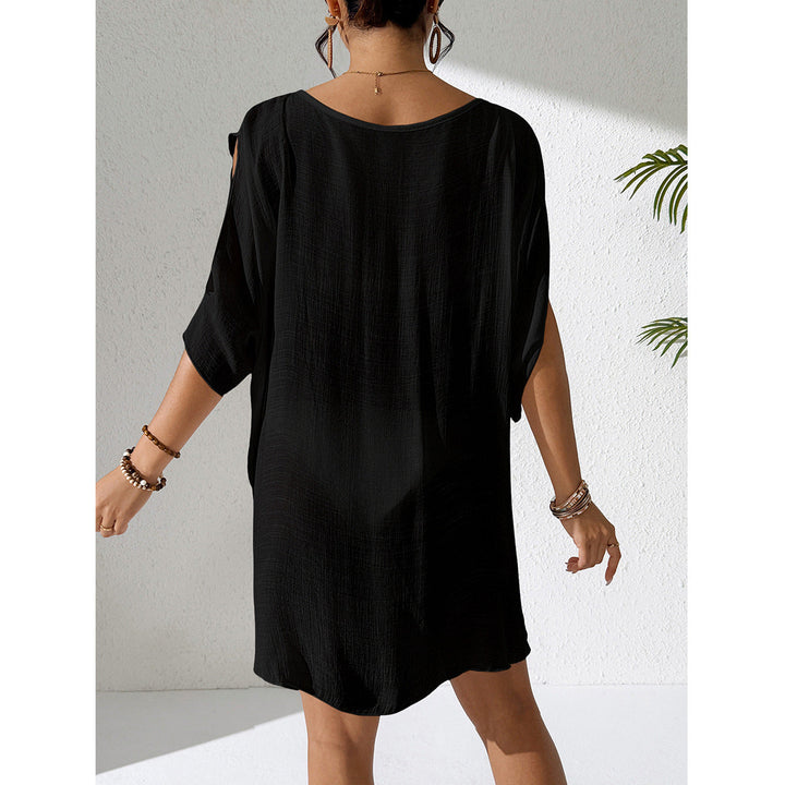 Damen Strandkleid mit tiefem V-Ausschnitt und lockerem Schnitt Drune