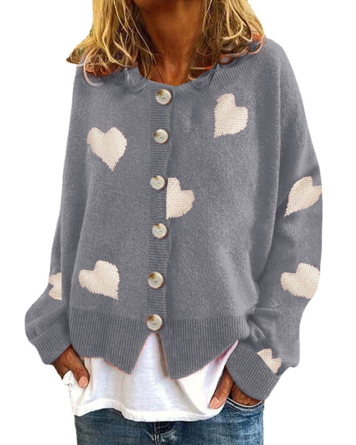 Damen Strickjacke mit Herzmotiv und modischem Schnitt Drune