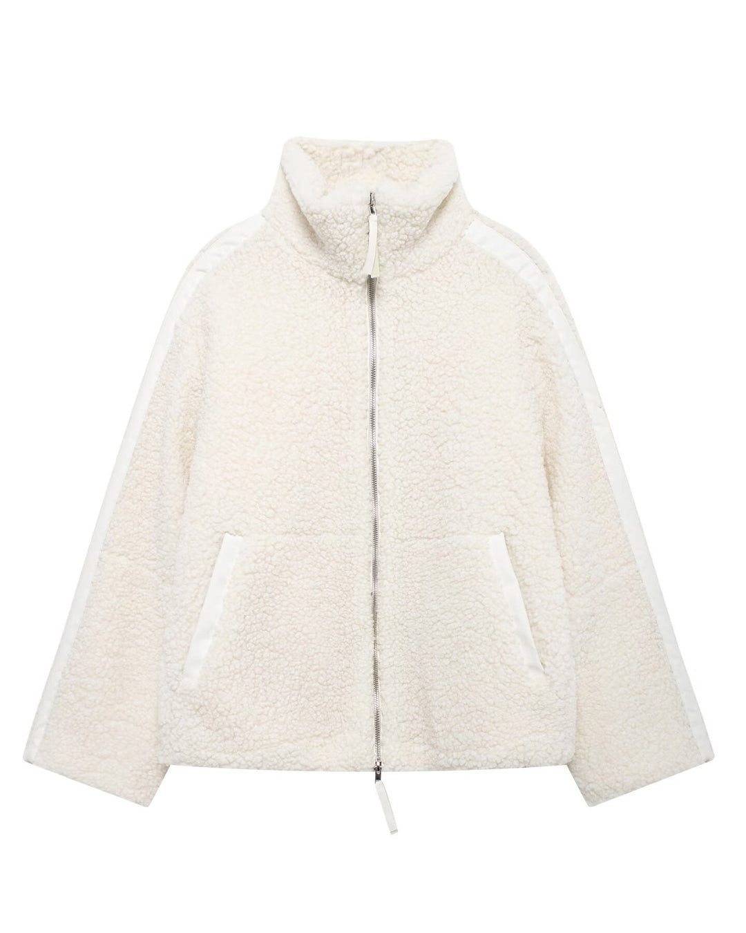 Drune | Stehkragen Doppel End Reißverschluss Fleece Strickjackejacke