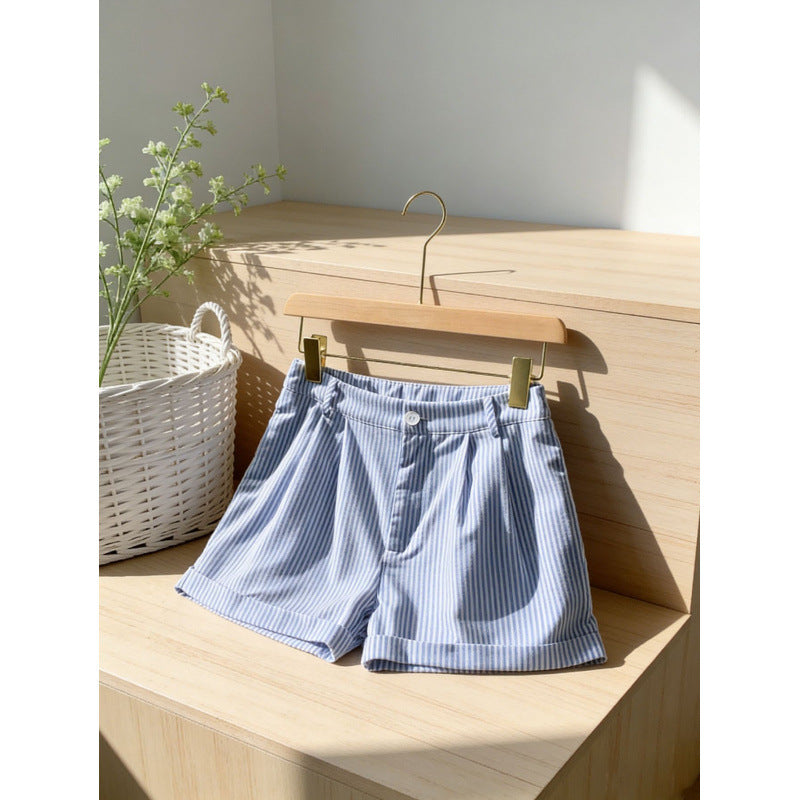 Damen Shorts mit gestreiftem Design und bequemer Passform Drune