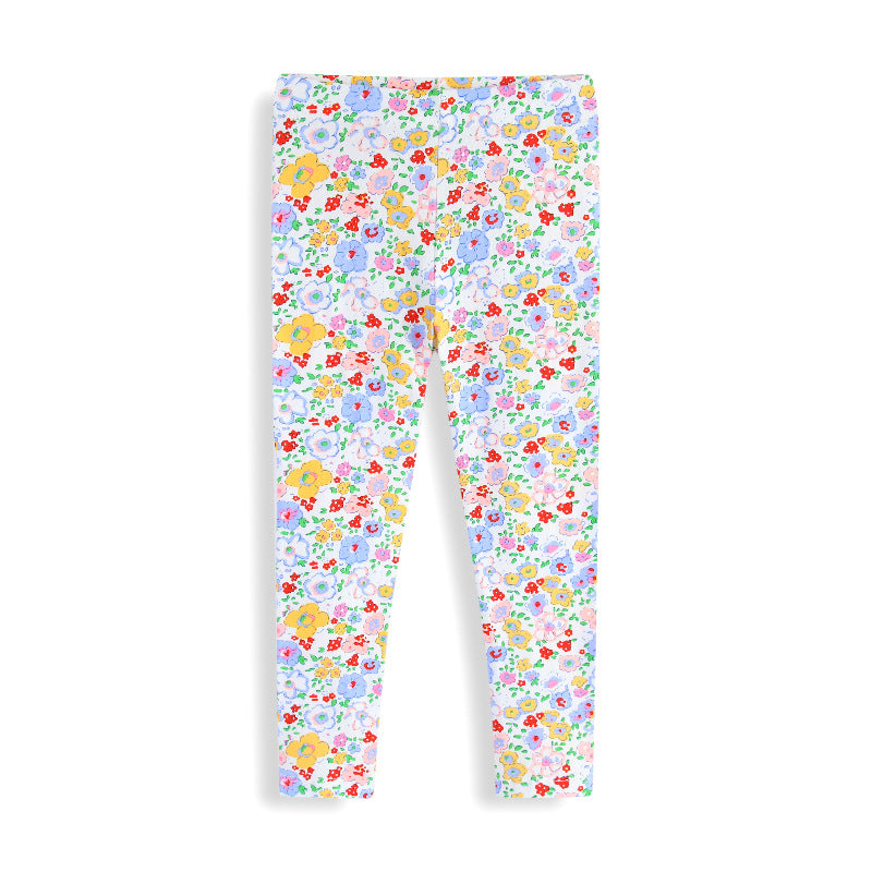 Mädchen Leggings mit buntem Blumendruck Drune