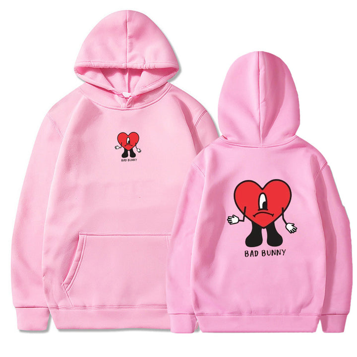 Damen Kapuzenpulli mit kreativem Herzmotiv Drune