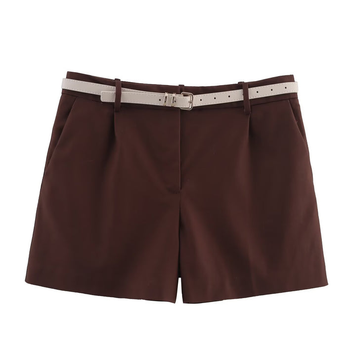 Damen elegante Shorts mit praktischem Gürtel Drune