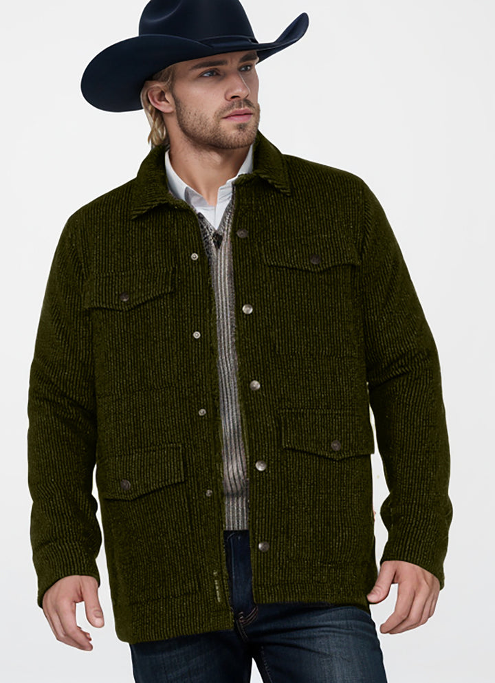 Herren rustikale Freizeitjacke mit strukturiertem Stoff Drune