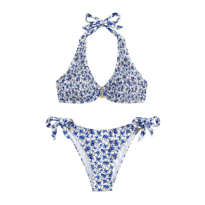 Damen Triangel-Bikini-Set mit verspielten Rüschendetails Drune