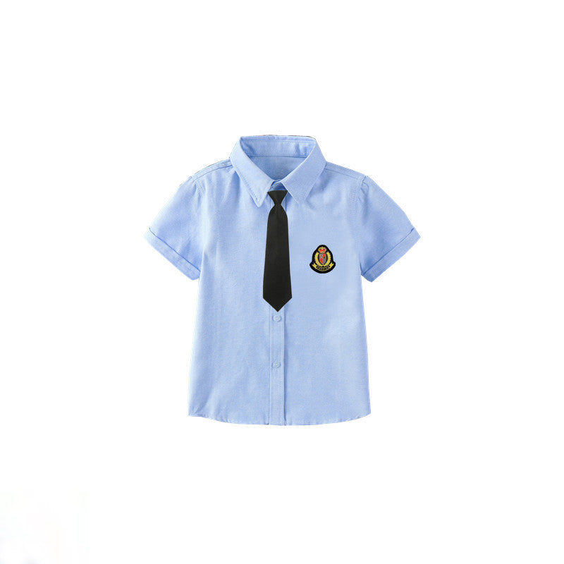 Jungen elegante kurzärmlige Bluse mit Fliege Drune