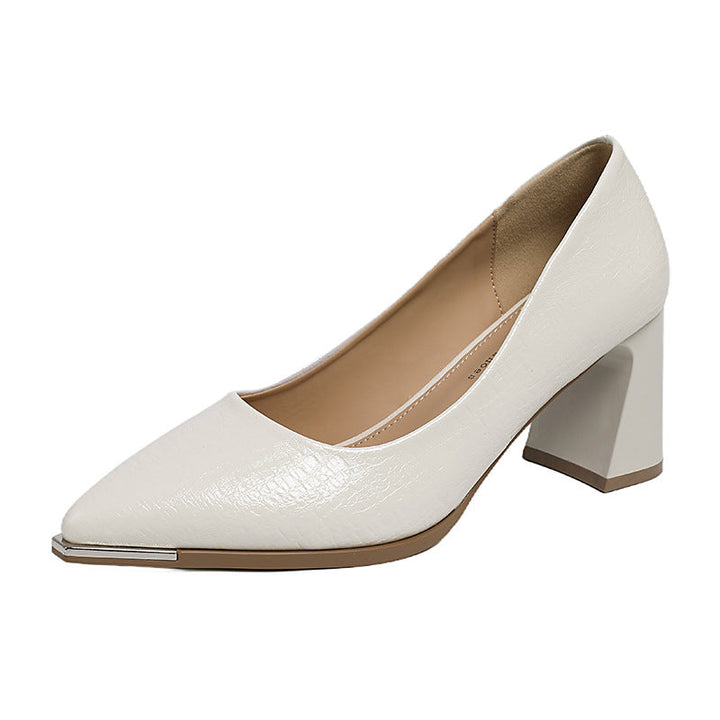 Damen Elegante spitze Pumps mit modischem Blockabsatz Drune