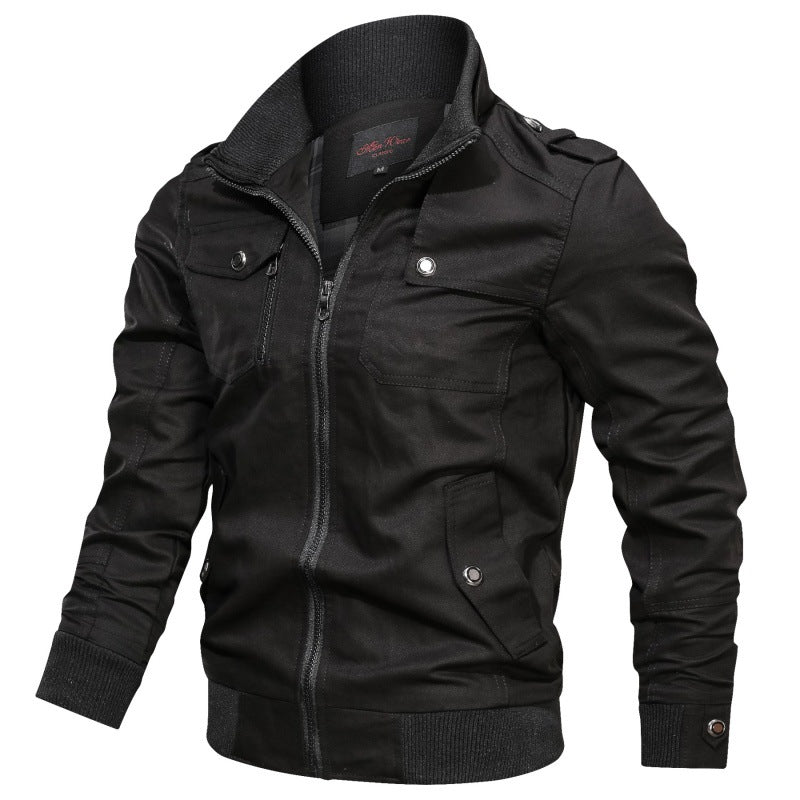 Herren nan robuste Field-Bomberjacke mit Reißverschluss, Schulterklappen und mehreren funktionalen Taschen Drune