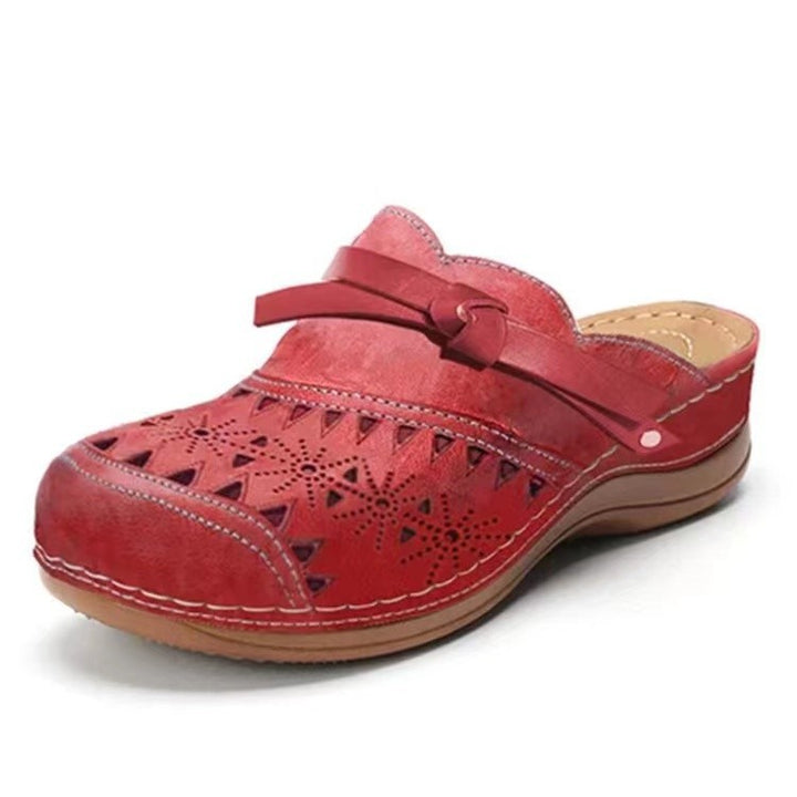 Damen Komfortable Clogs mit filigranem Durchbruchdesign und elegantem Riemen Drune