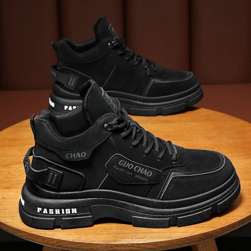 Damen modische und robuste High-Top Sneakers mit griffiger Sohle Drune