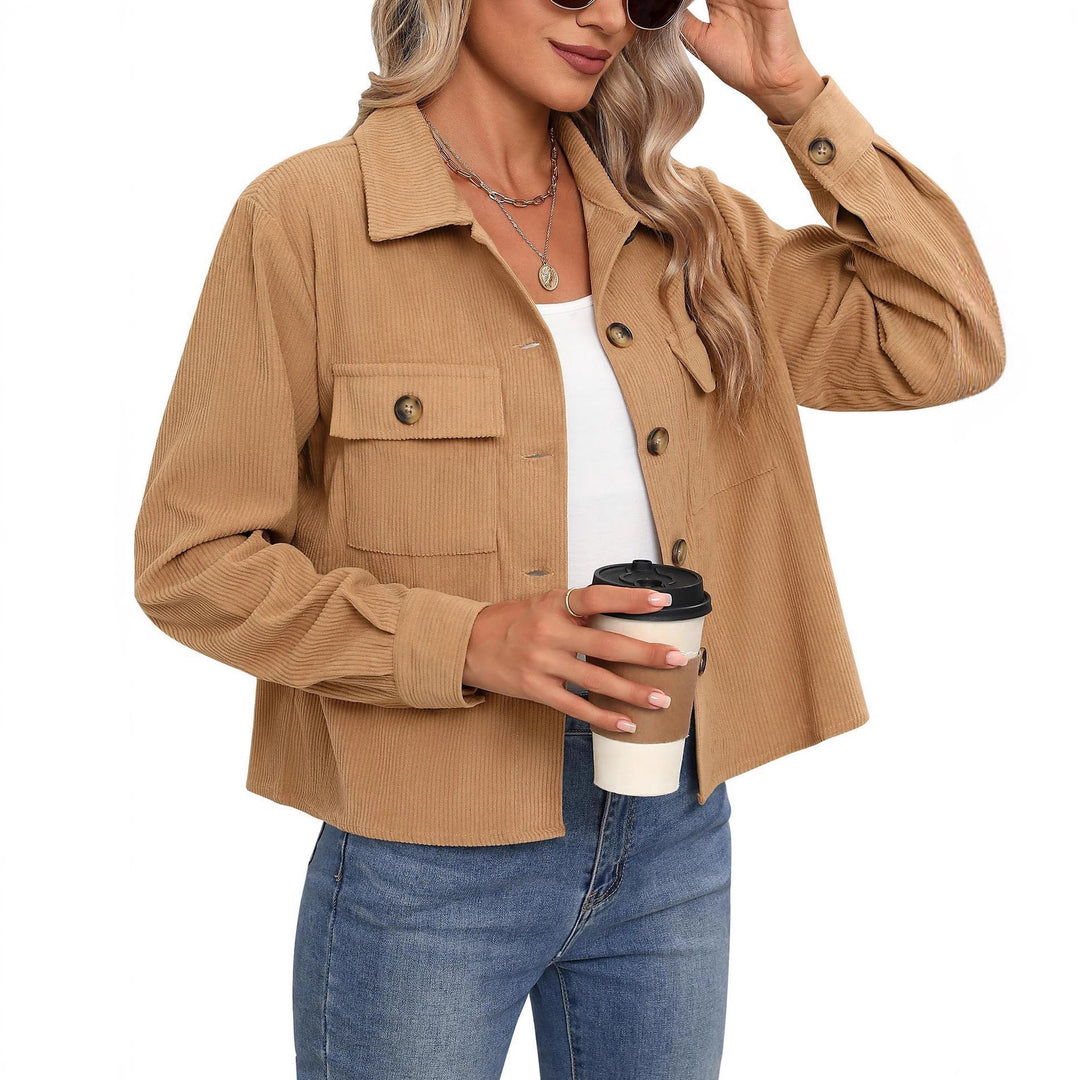 Damen lässige Utility-Jacke mit Patten und Knöpfen Drune