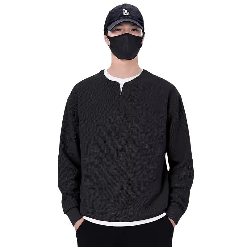 Herren lässiger Sweatshirt mit modernem Stehkragen und hochwertiger Textur Drune