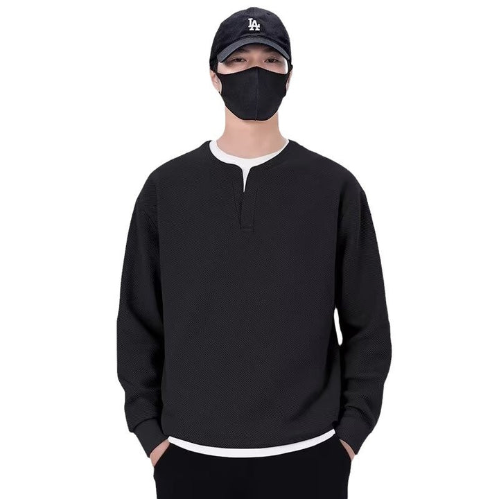 Herren lässiger Sweatshirt mit modernem Stehkragen und hochwertiger Textur Drune