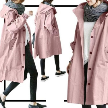 Drune | Damen Oversized Kapuzen-Trenchcoat