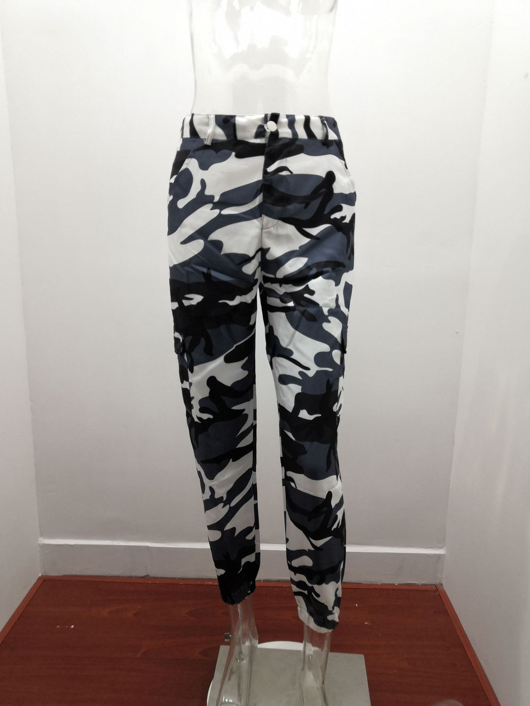 Damen nan Cargohose mit urbanem Camouflage-Print und elastischem Bund Drune