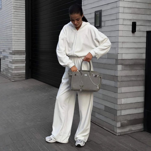 Damen stylischer Kapuzenoverall aus weichem Material mit bequemen Bündchen Drune