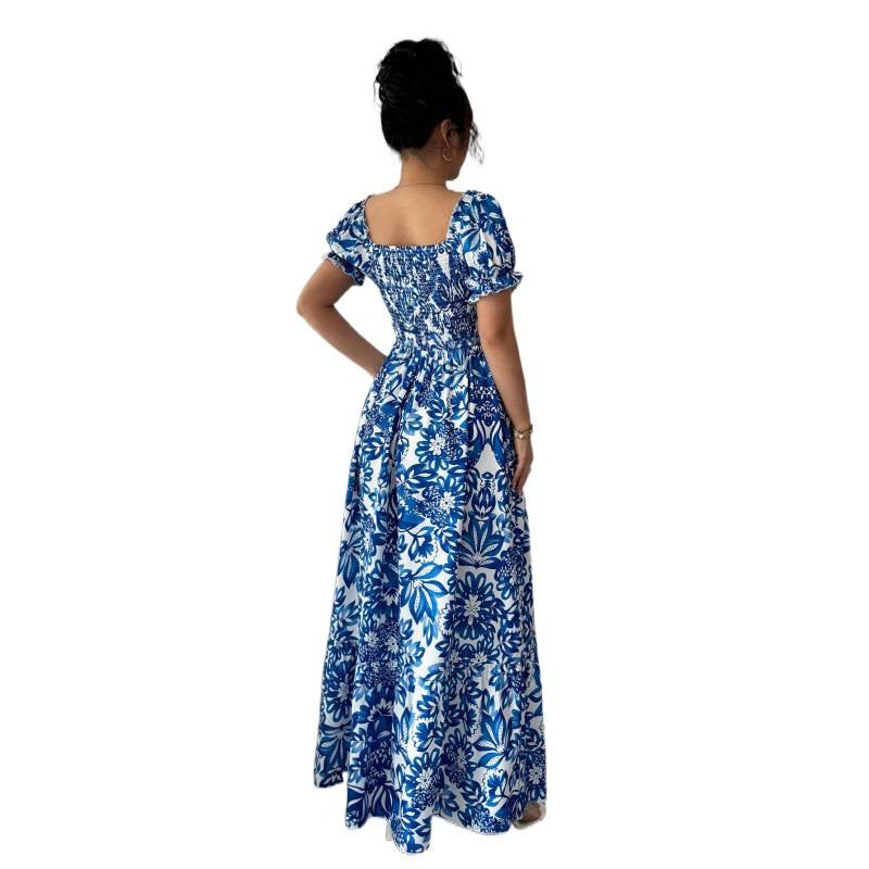 Damen Maxikleid mit quadratischem Ausschnitt und offenen Trägern Drune