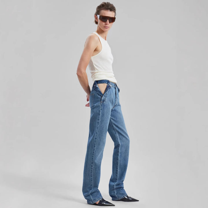 Damen High-Waist Cargo-Jeans mit lässigem Schnitt und einzigartigen Taschen Drune