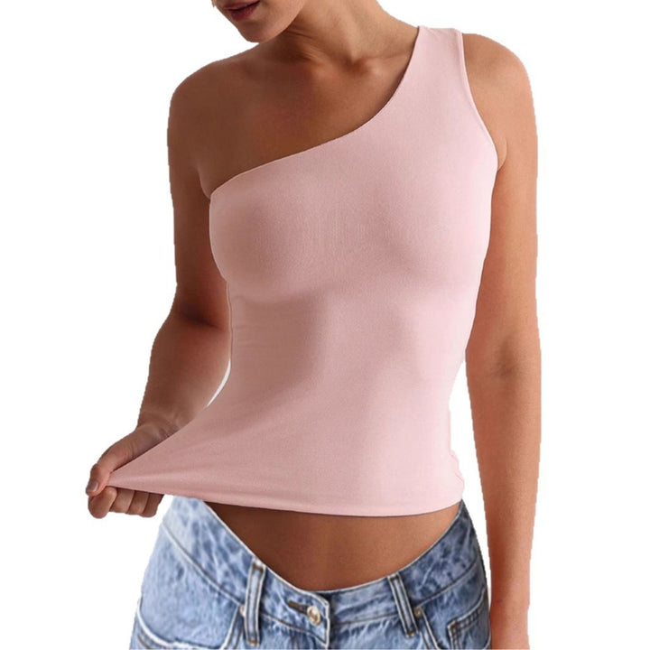 Damen asymmetrisches Trägershirt aus elastischem Material Drune