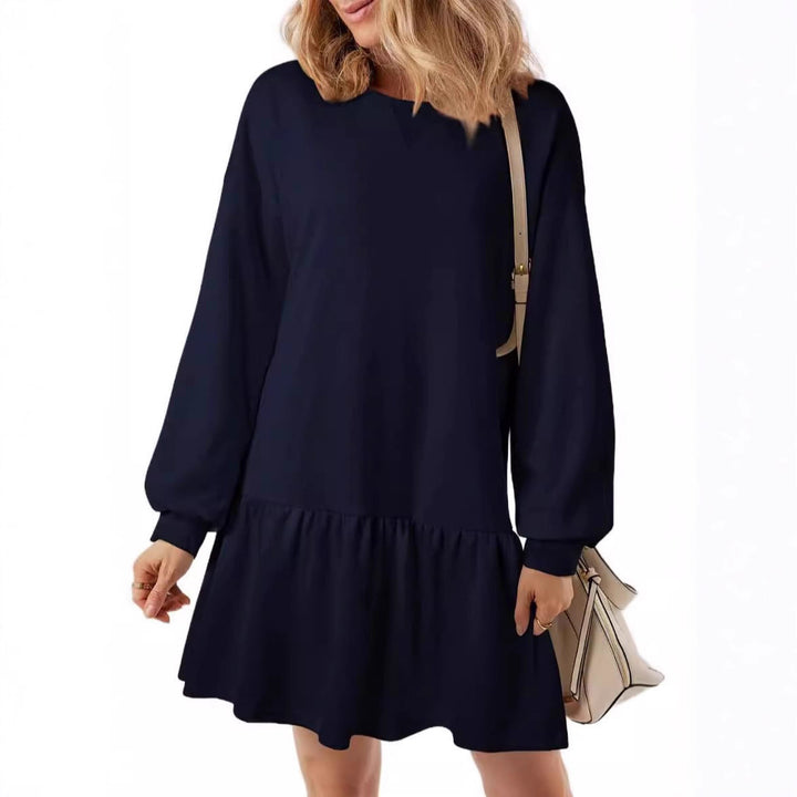Damen Pulloverkleid mit Volant-Saum und lässigem Schnitt Drune