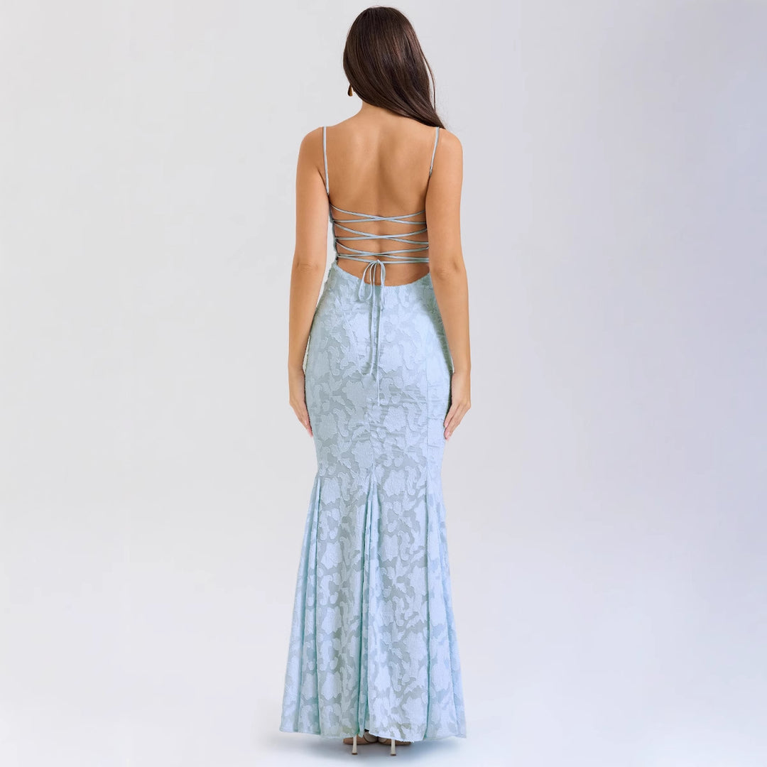Damen Figurbetontes Abendkleid mit luxuriösem Spitzenmuster und elegantem Schnitt Drune