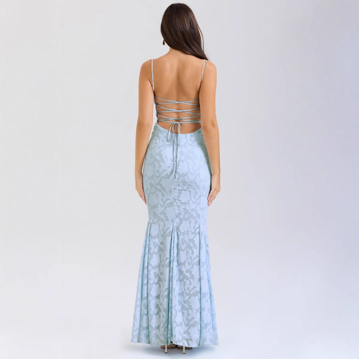 Damen Figurbetontes Abendkleid mit luxuriösem Spitzenmuster und elegantem Schnitt Drune