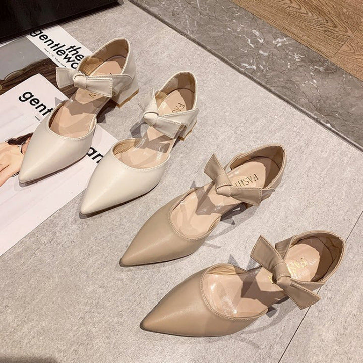 Damen Elegante Slingpumps mit Schleifenverzierung Drune