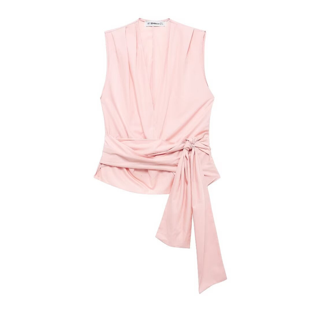 DruneMODE | Cardigan mit Schleifen-Dekoration Weste lange Hose Anzug