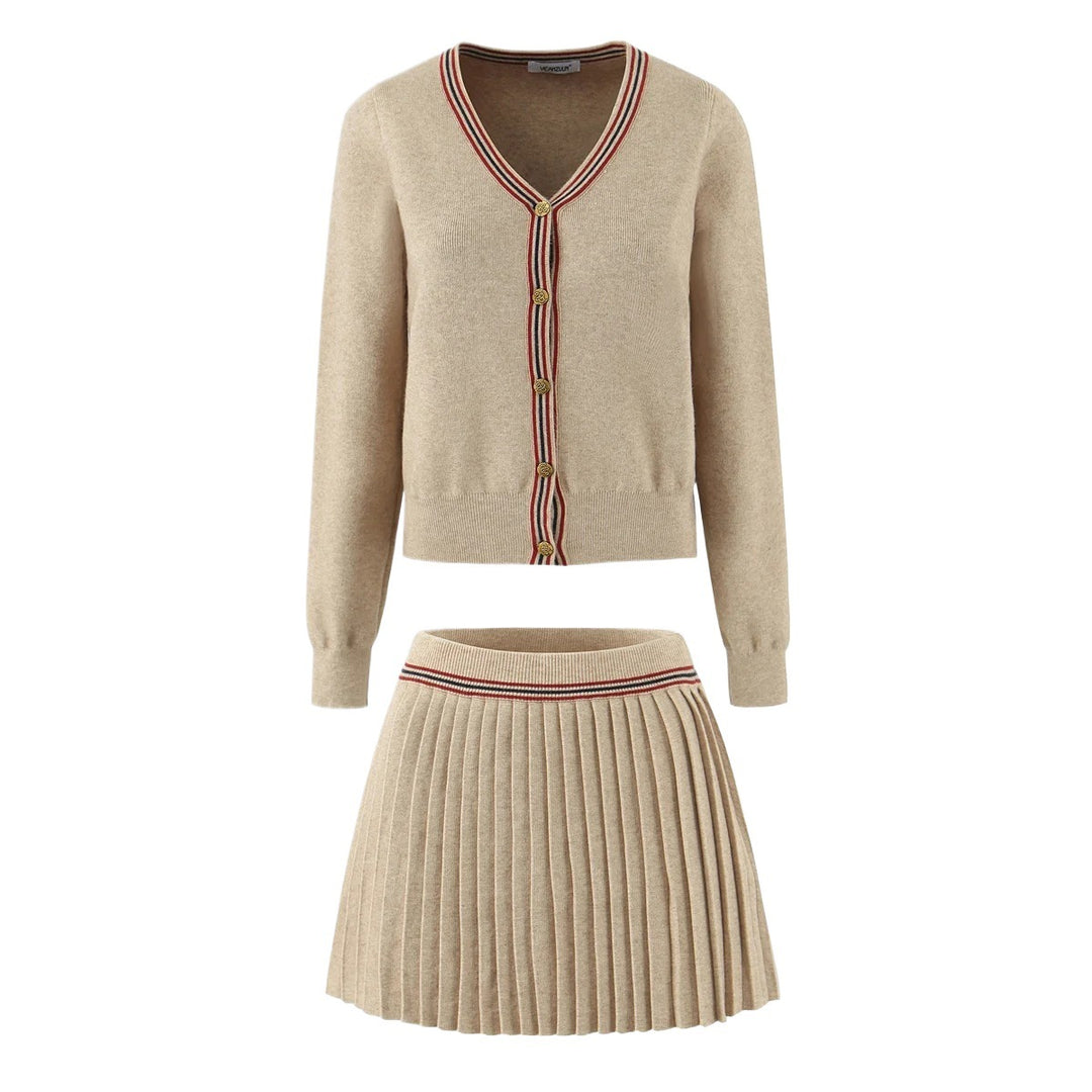Damen lässige Strickjacke mit eleganten Knopfdetails Drune