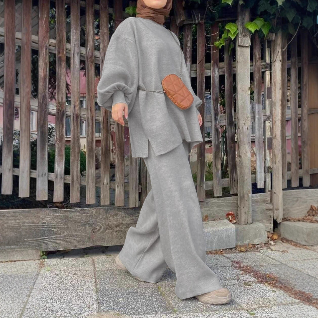 Damen Kombination aus weitem Oberteil und bequemen Hosen Drune