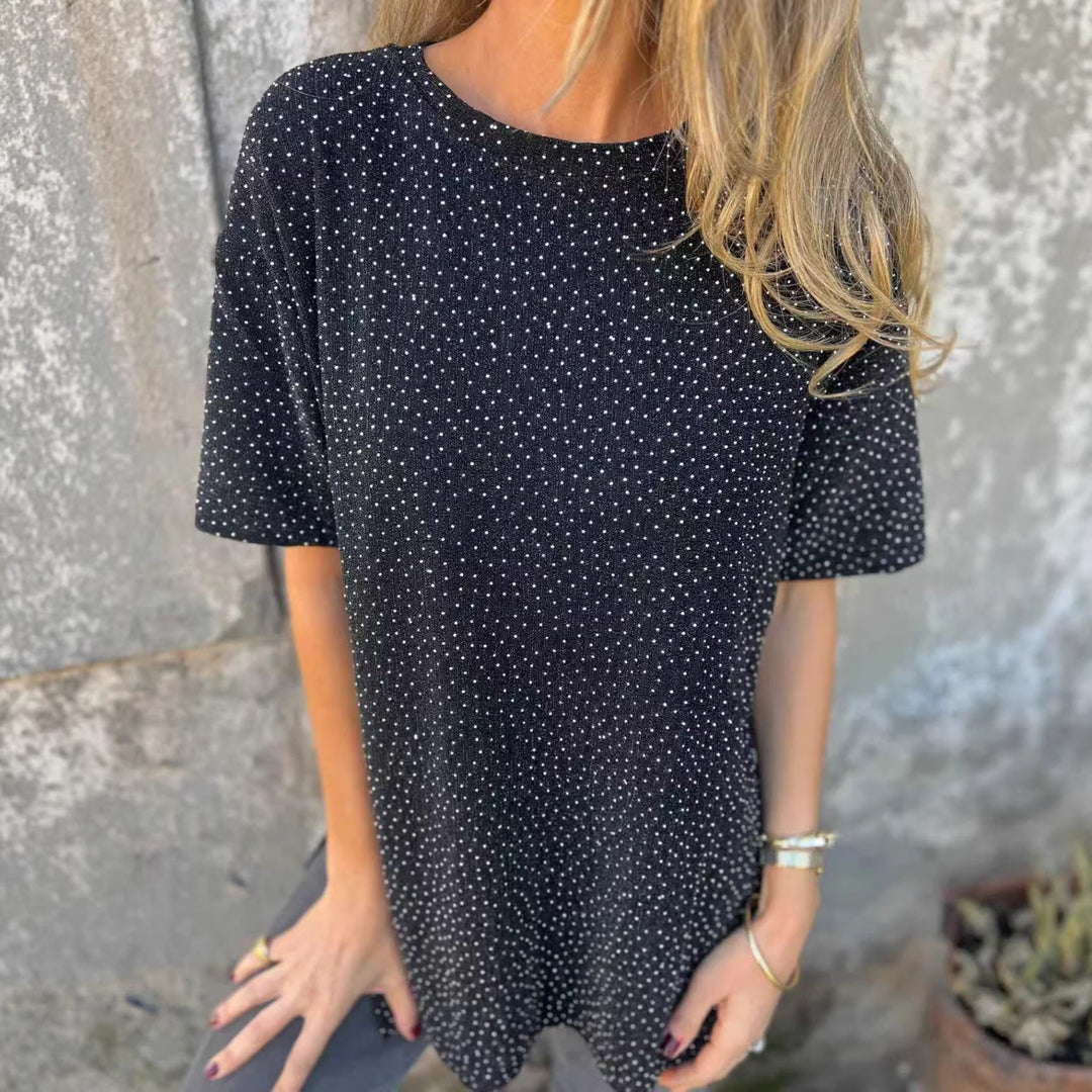 Damen Oversized T-Shirt mit Glitzersteinchen und lässigem Schnitt Drune