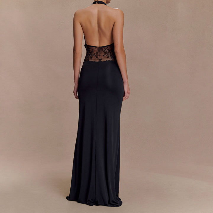 Damen Elegantes Abendkleid mit raffinierten Spitzeneinsätzen Drune