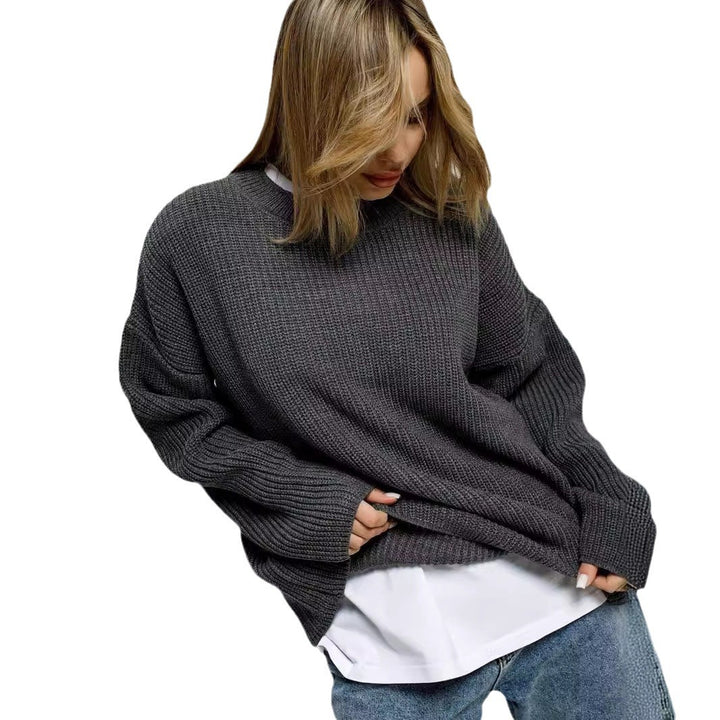 Damen Grober Strickpullover Drune