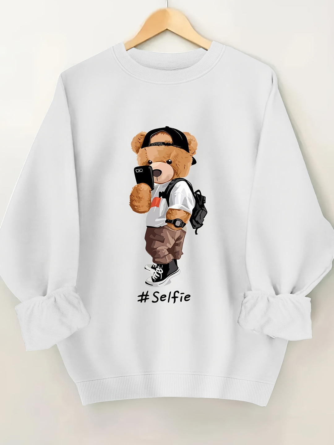 Damen Sweatshirt mit künstlerischem Bärendesign und lässigem Schnitt Drune
